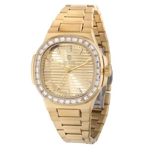 Montres Prestige X Invicta 40mm Gold Watch with Crystal Accents
